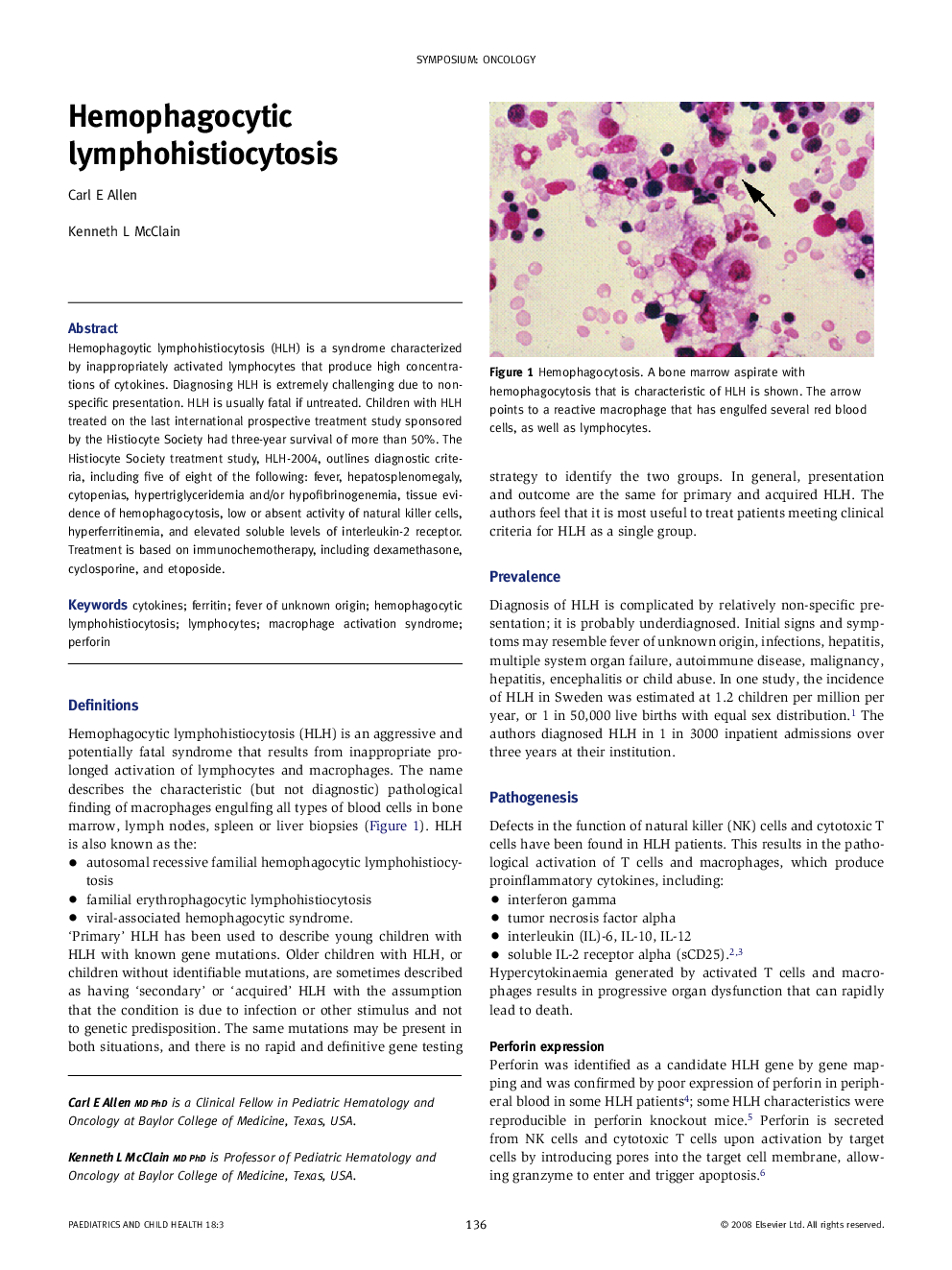 Hemophagocytic lymphohistiocytosis