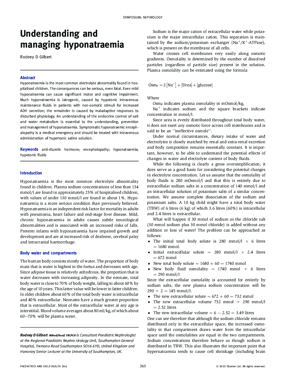 Understanding and managing hyponatraemia