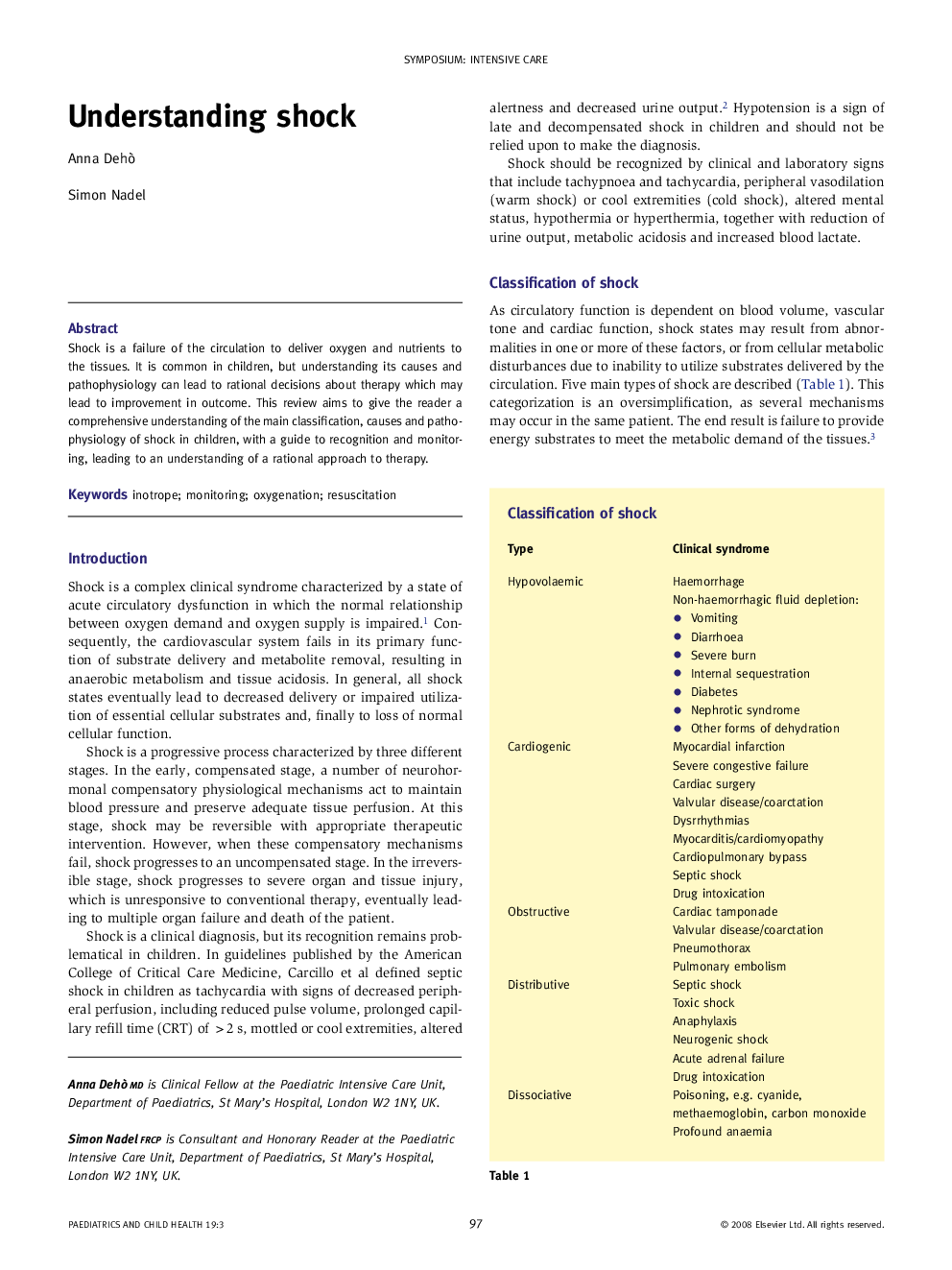 Understanding shock