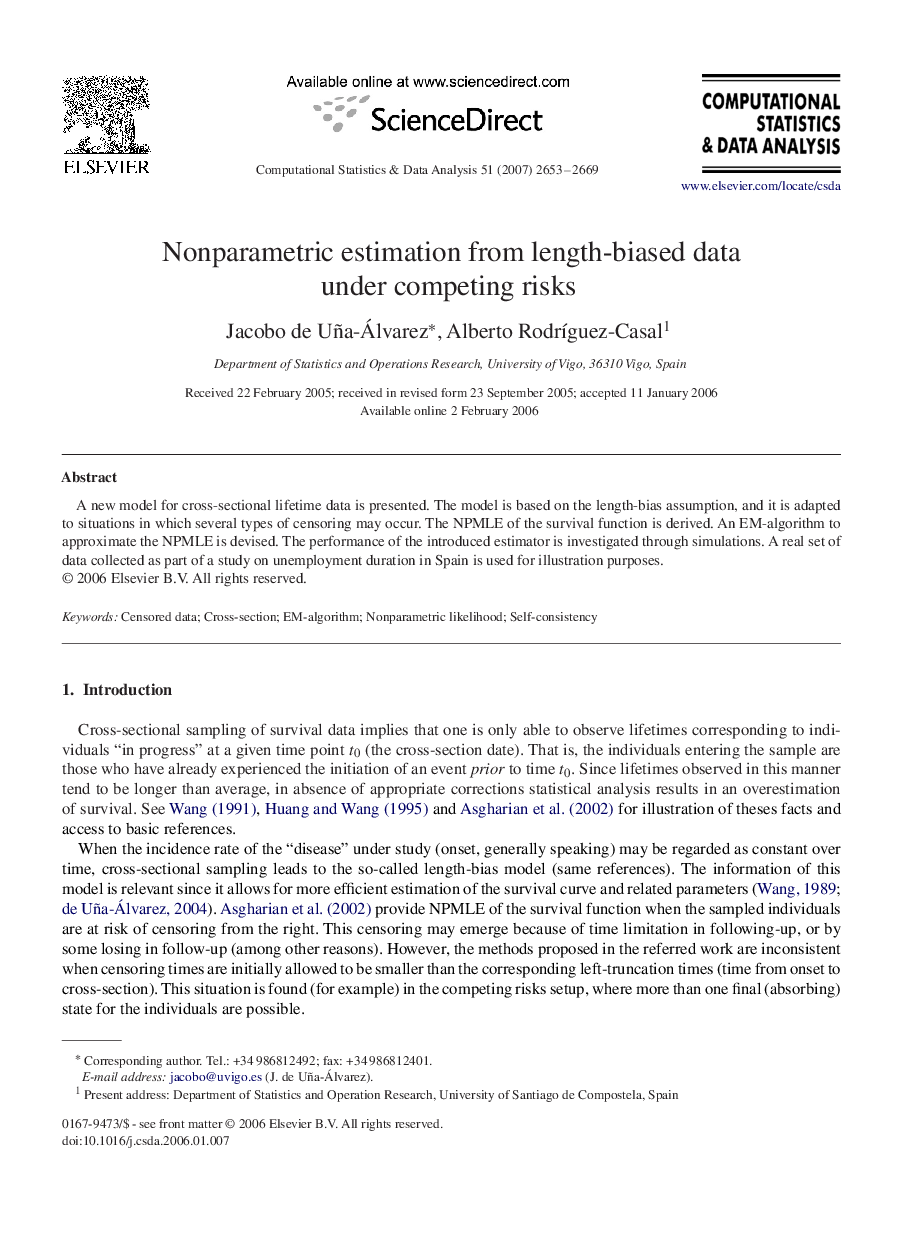 Nonparametric estimation from length-biased data under competing risks