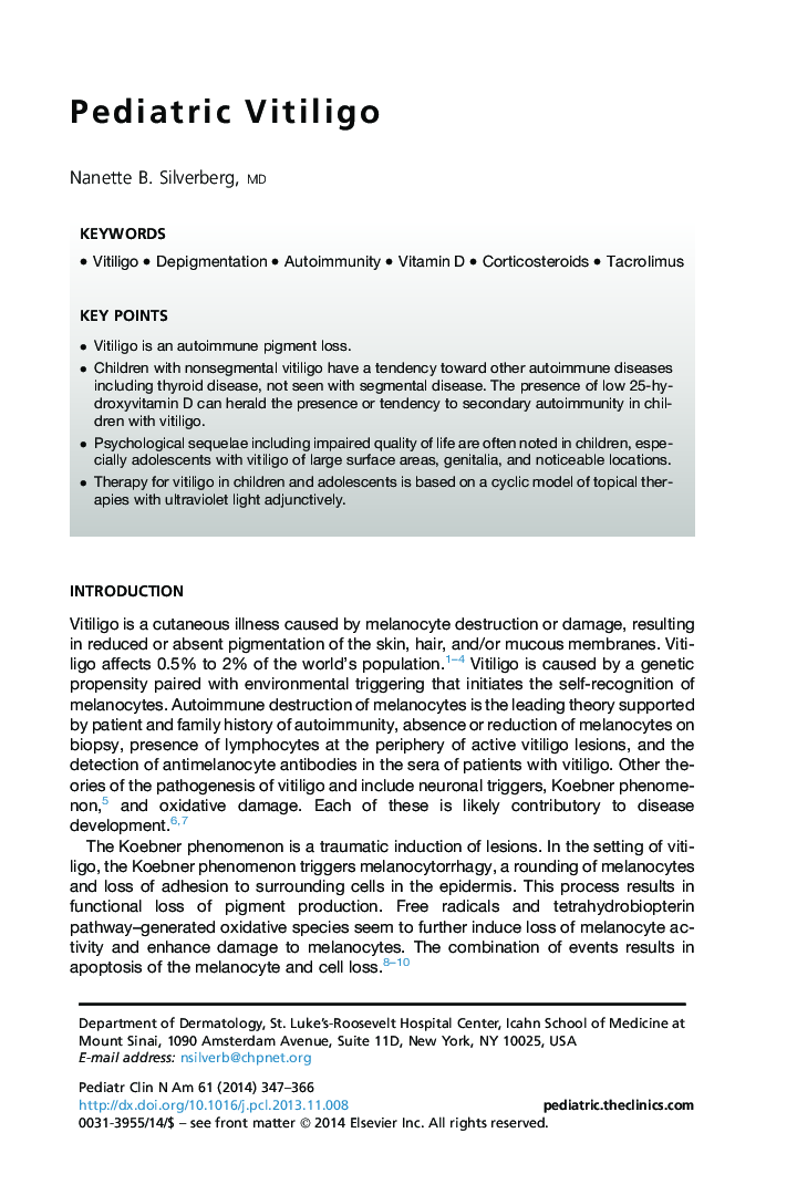 Pediatric Vitiligo