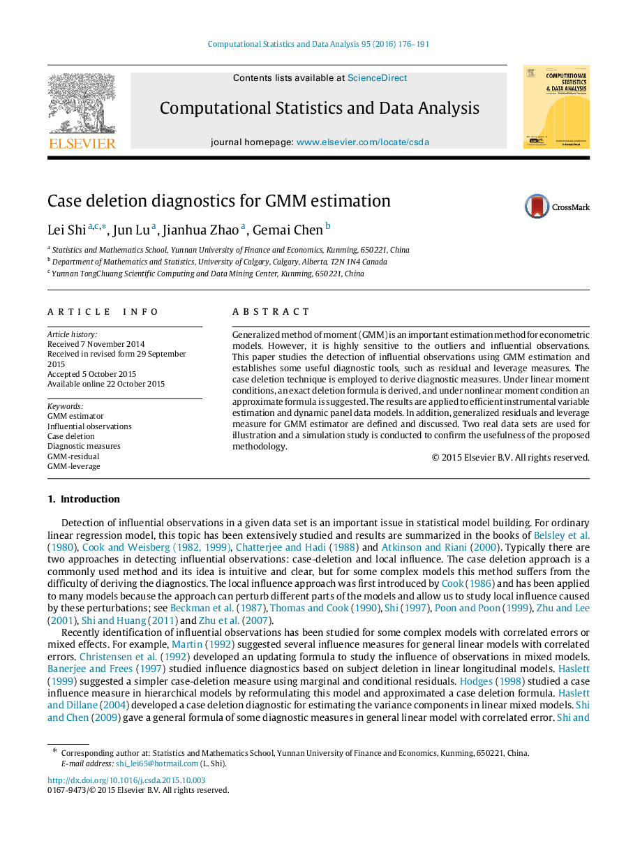 Case deletion diagnostics for GMM estimation