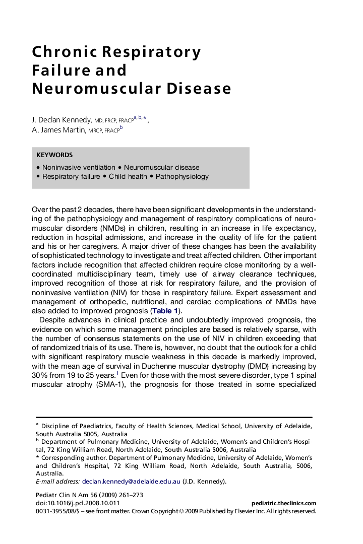 Chronic Respiratory Failure and Neuromuscular Disease