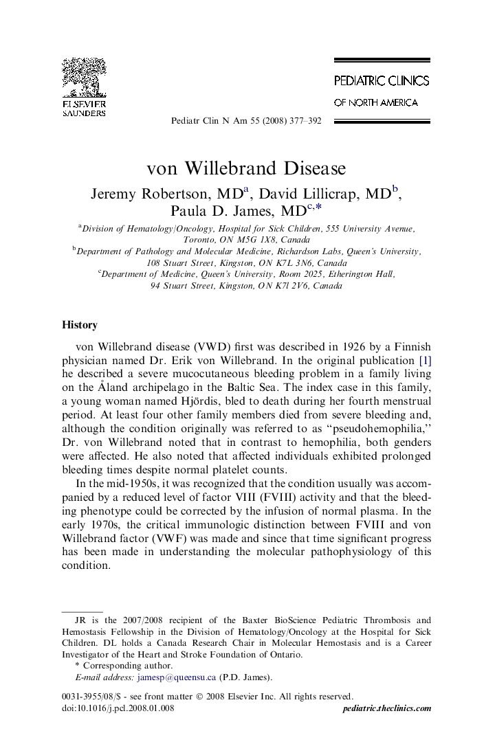 von Willebrand Disease 