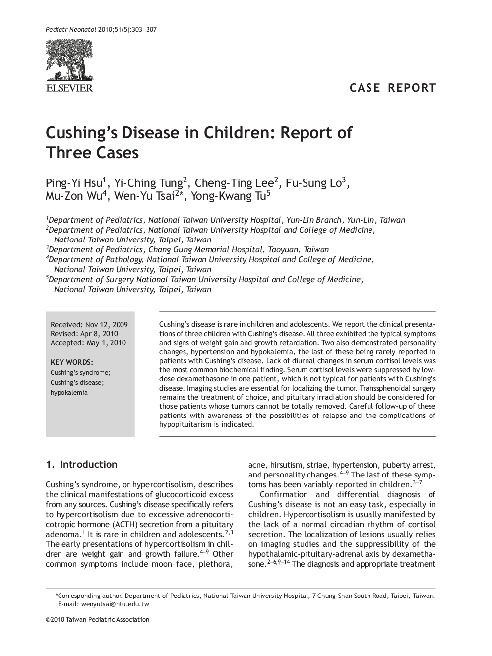 Cushing's Disease in Children: Report of Three Cases