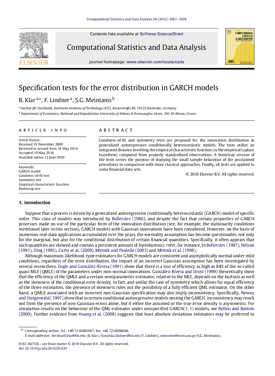 Specification tests for the error distribution in GARCH models