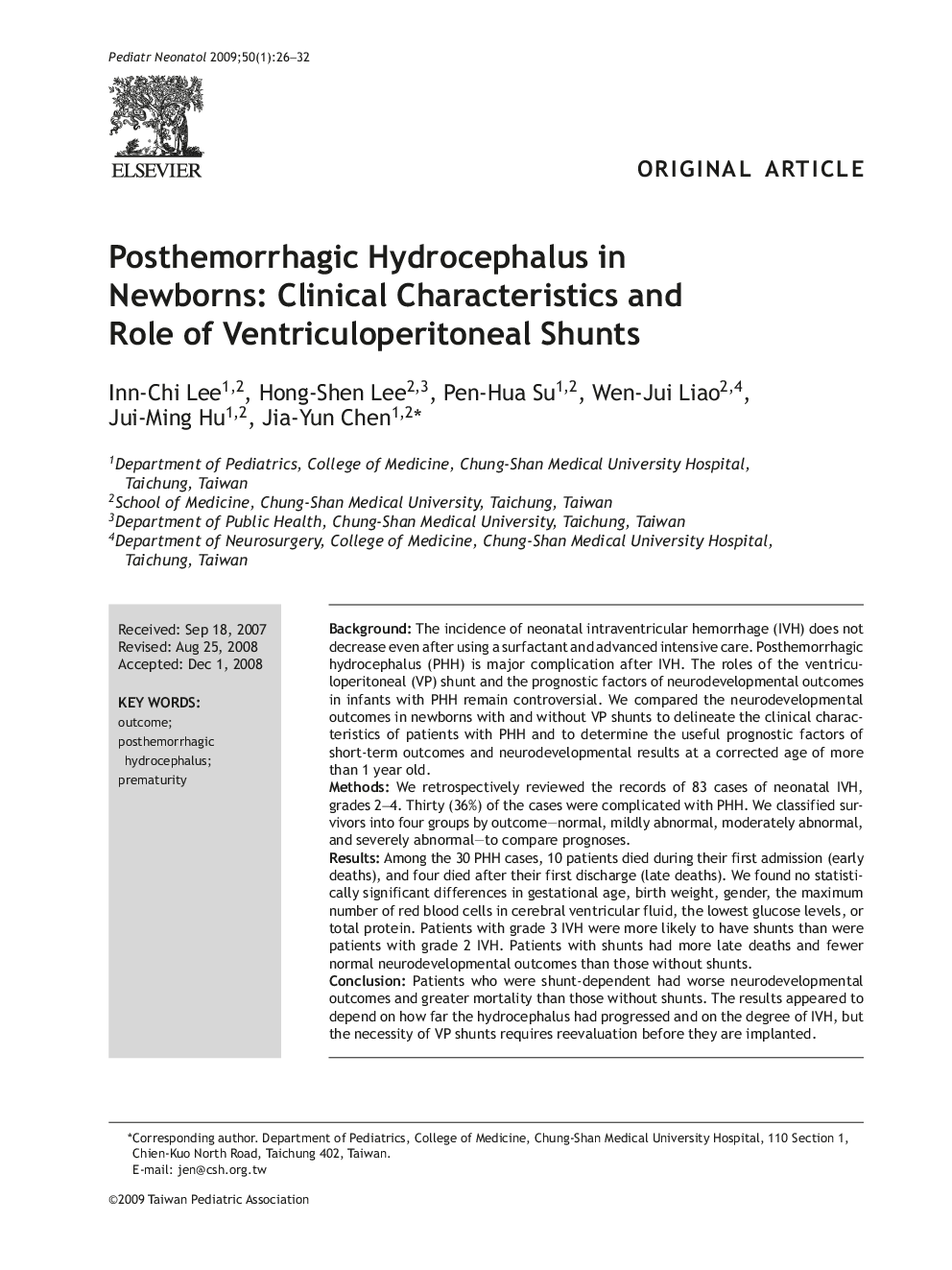 Posthemorrhagic Hydrocephalus in Newborns: Clinical Characteristics and Role of Ventriculoperitoneal Shunts