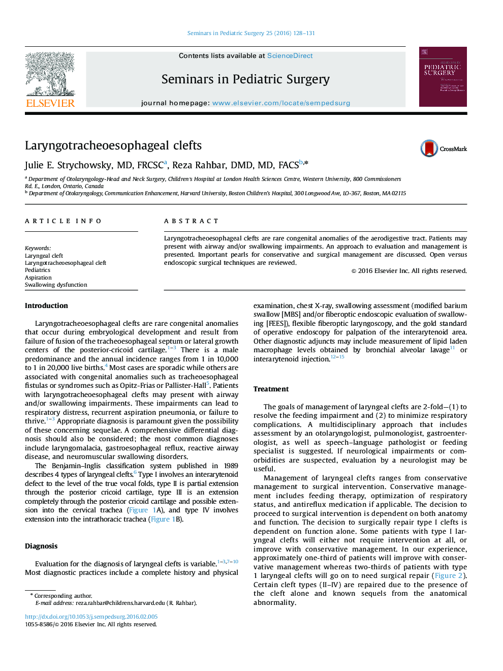 Laryngotracheoesophageal clefts