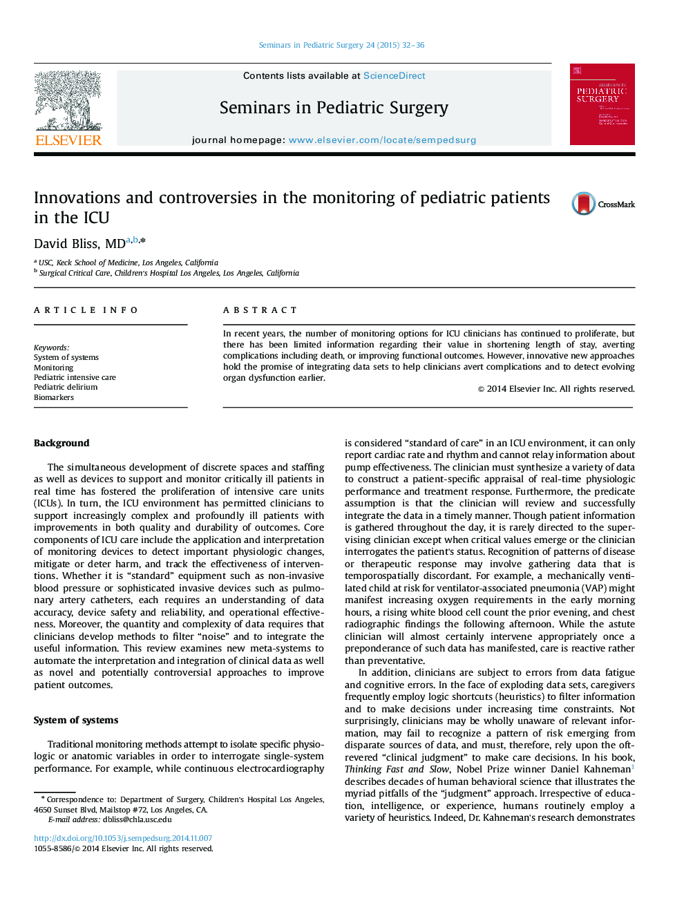 Innovations and controversies in the monitoring of pediatric patients in the ICU