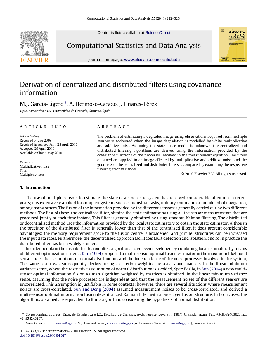 Derivation of centralized and distributed filters using covariance information