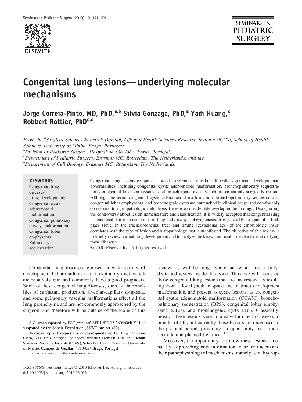 Congenital lung lesions—underlying molecular mechanisms 