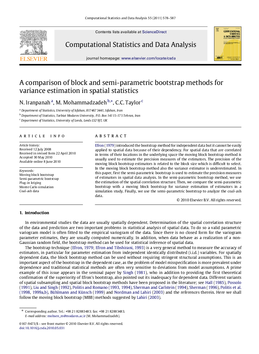 A comparison of block and semi-parametric bootstrap methods for variance estimation in spatial statistics