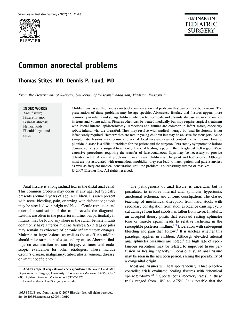 Common anorectal problems