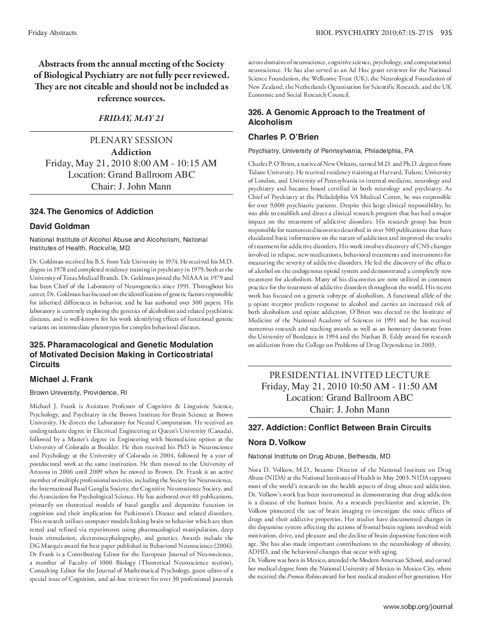 Friday Abstracts