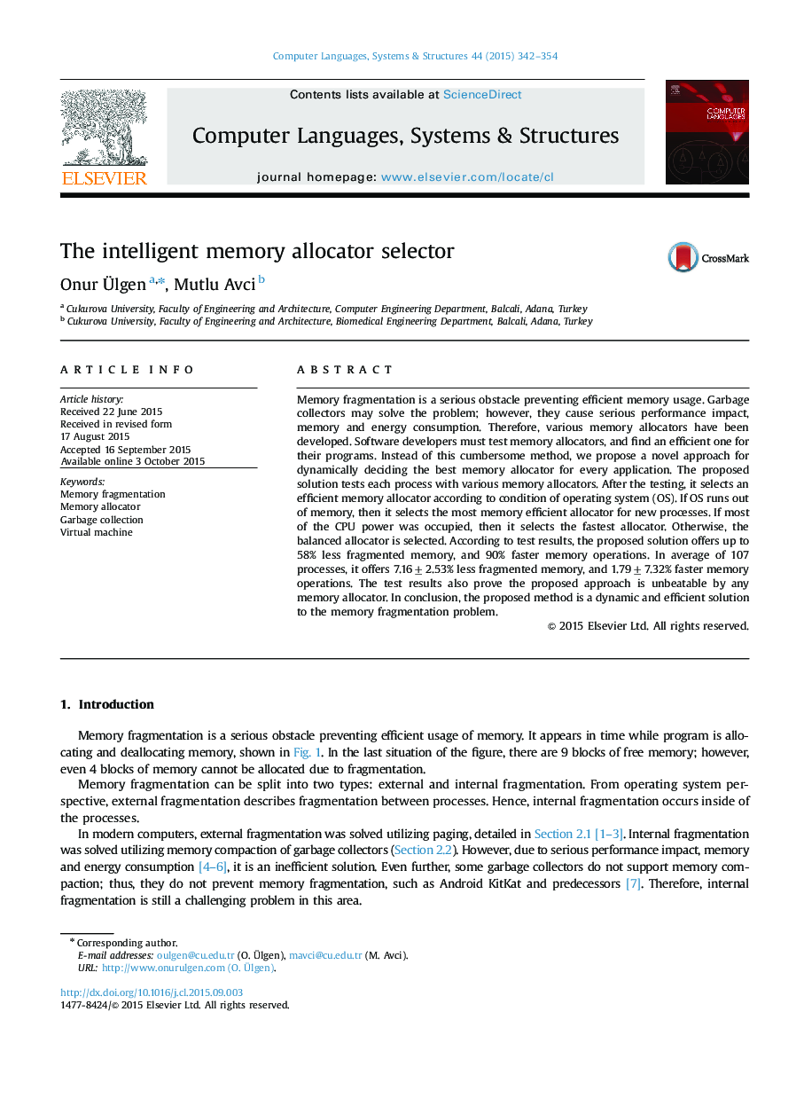 The intelligent memory allocator selector