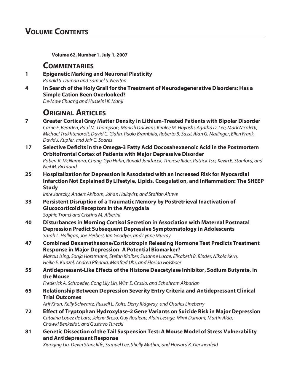 Volume Contents