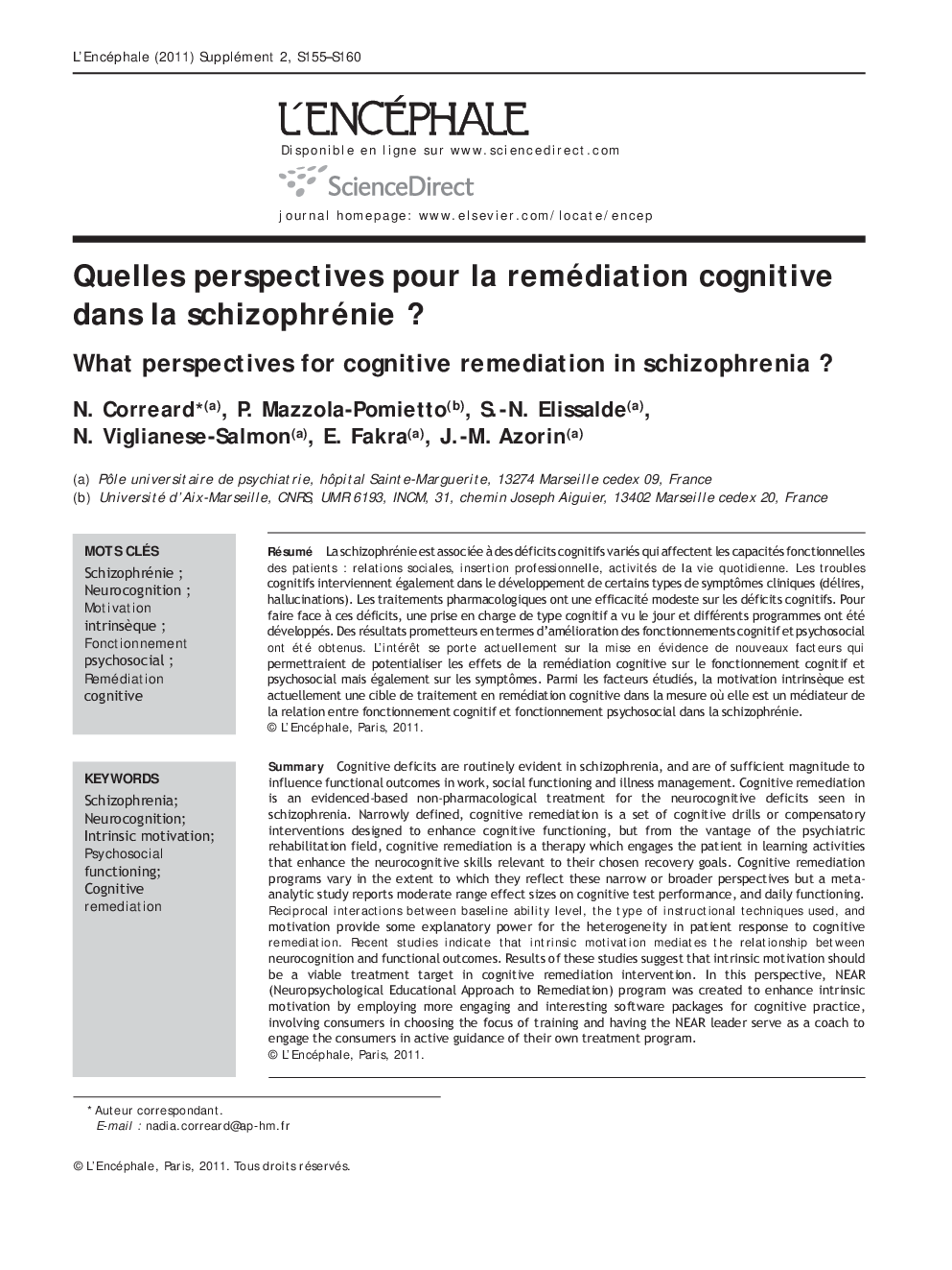 Quelles perspectives pour la remédiation cognitive dans la schizophrénie ?