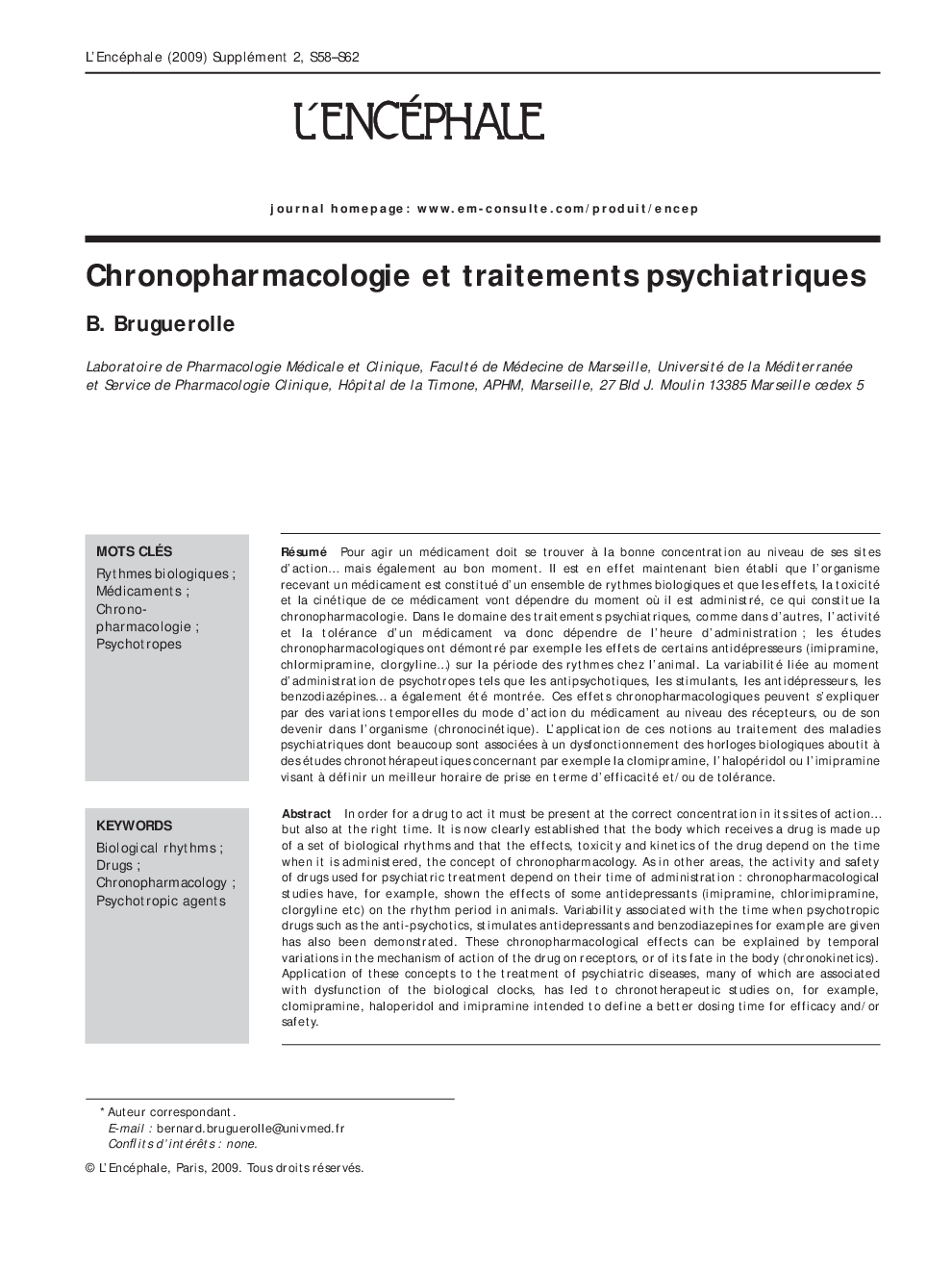 Chronopharmacologie et traitements psychiatriques