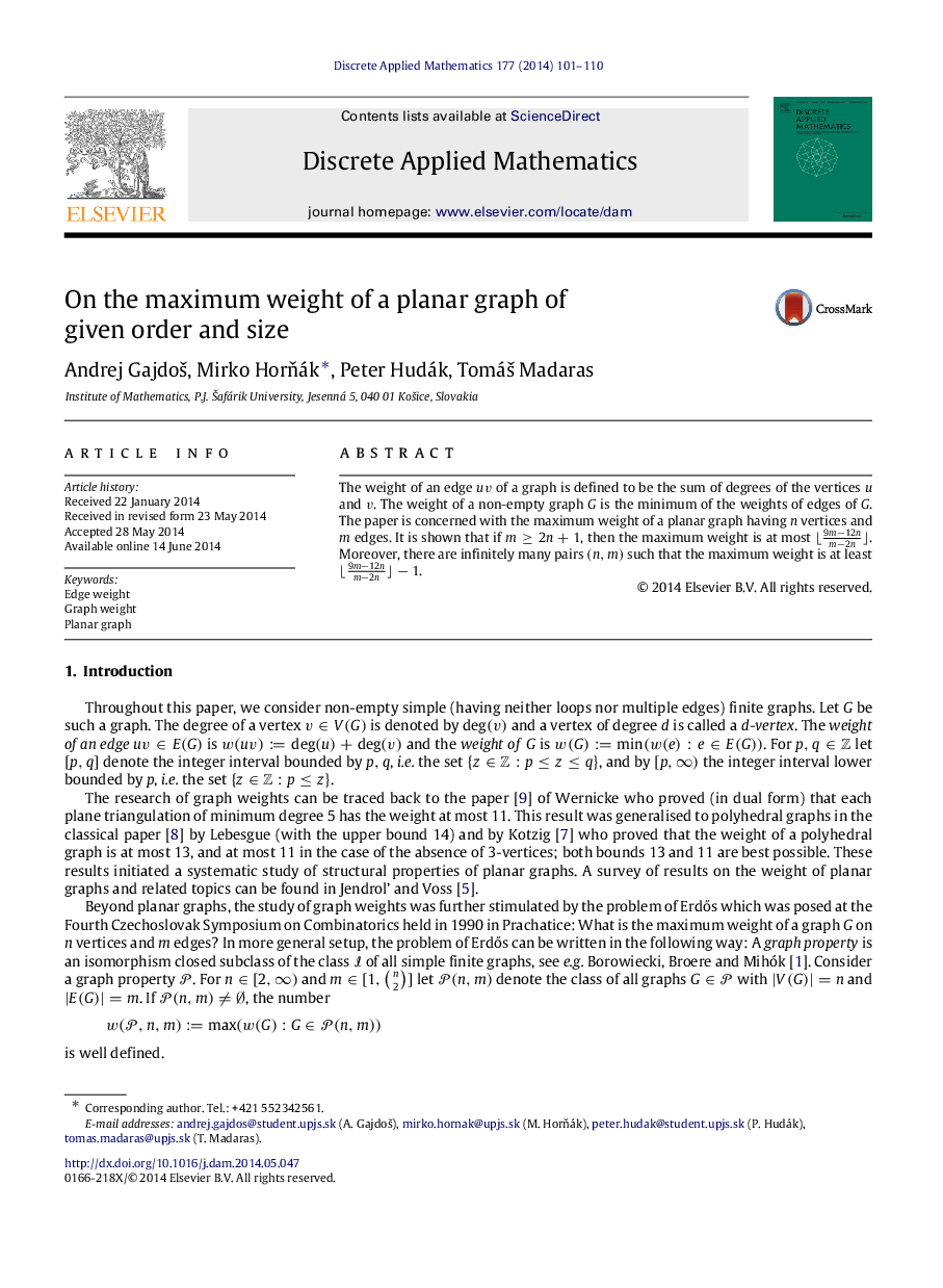 On the maximum weight of a planar graph of given order and size