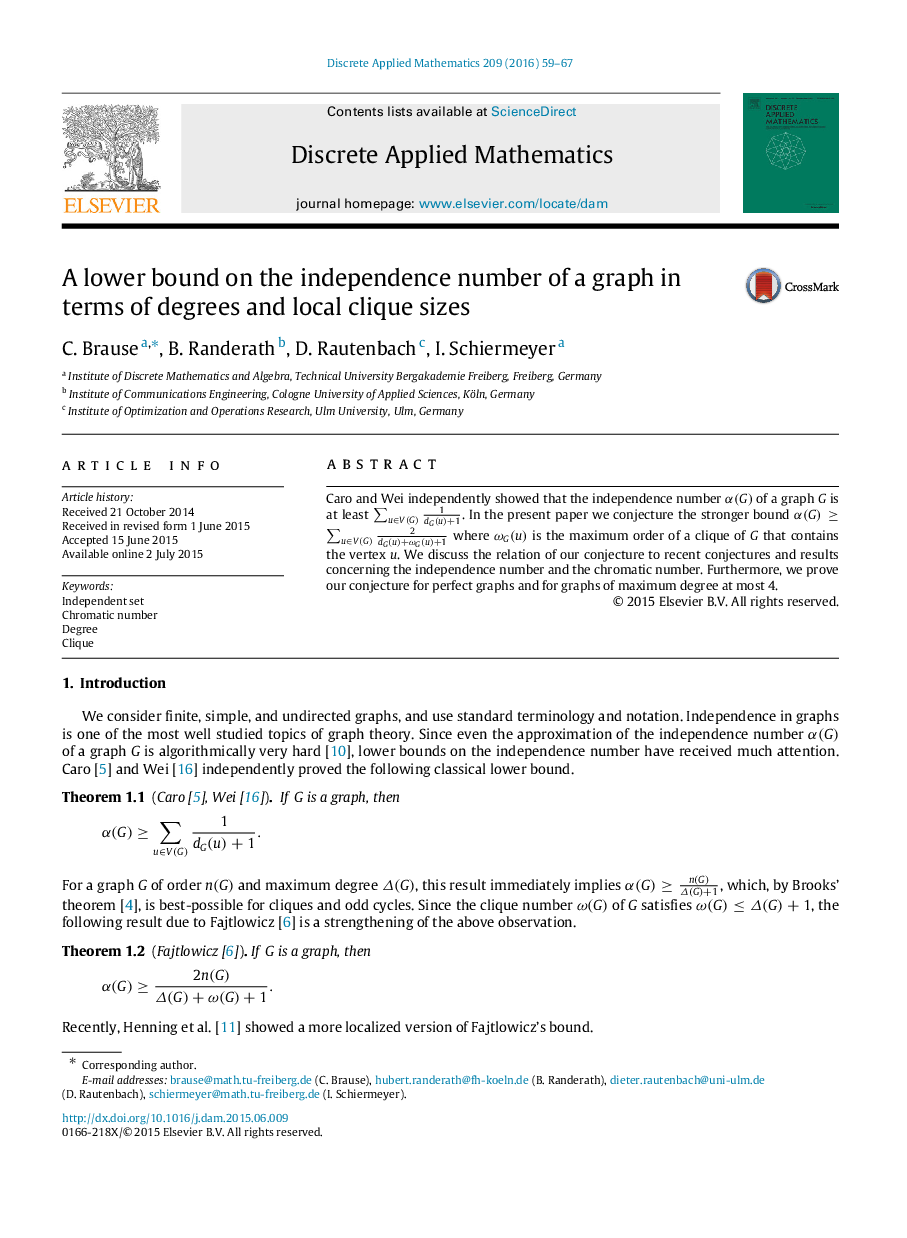 A lower bound on the independence number of a graph in terms of degrees and local clique sizes