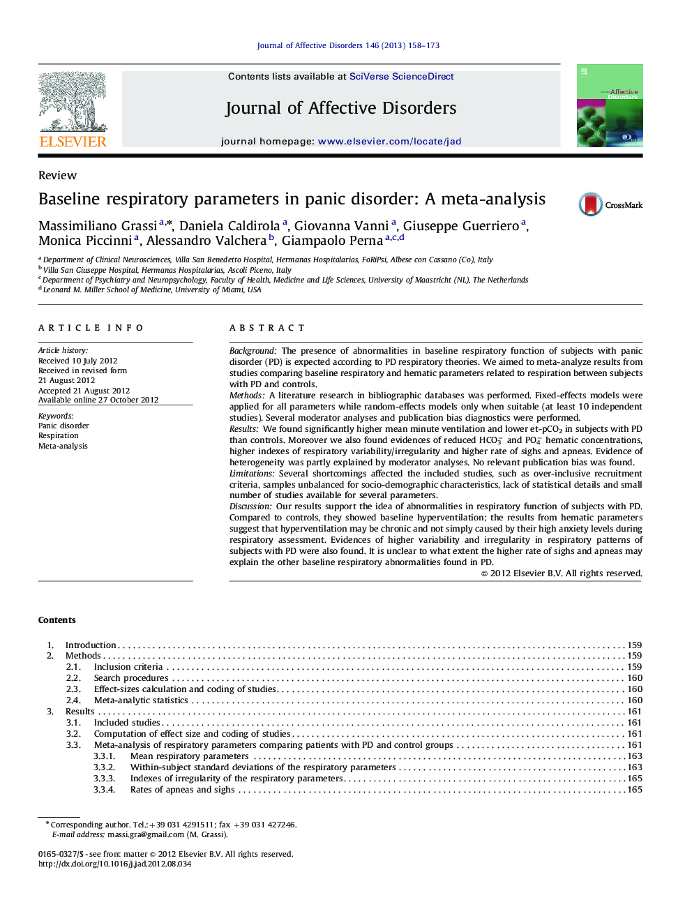 Baseline respiratory parameters in panic disorder: A meta-analysis