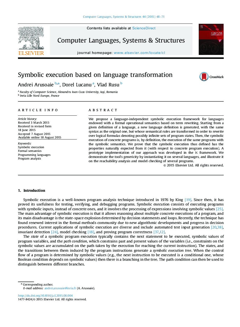 Symbolic execution based on language transformation