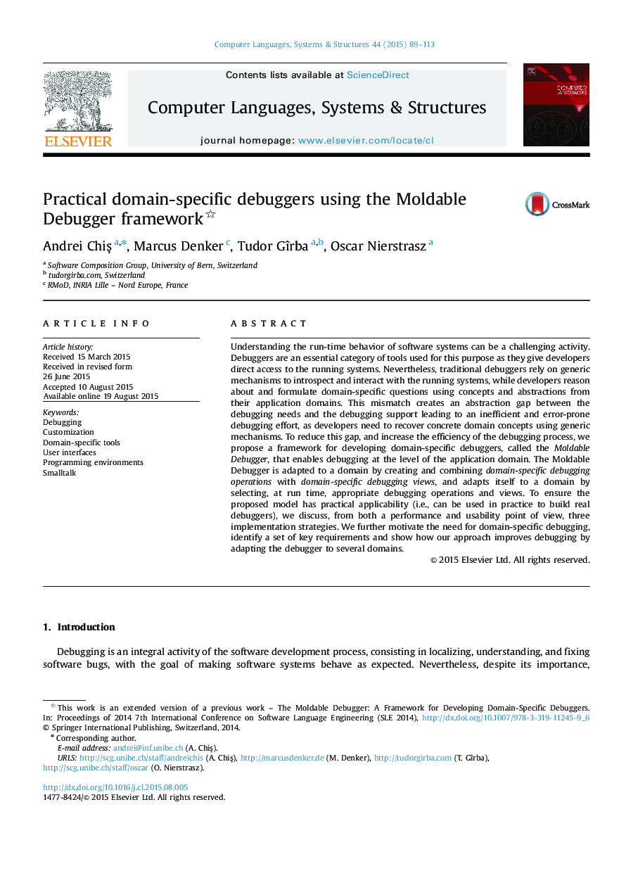 Practical domain-specific debuggers using the Moldable Debugger framework 