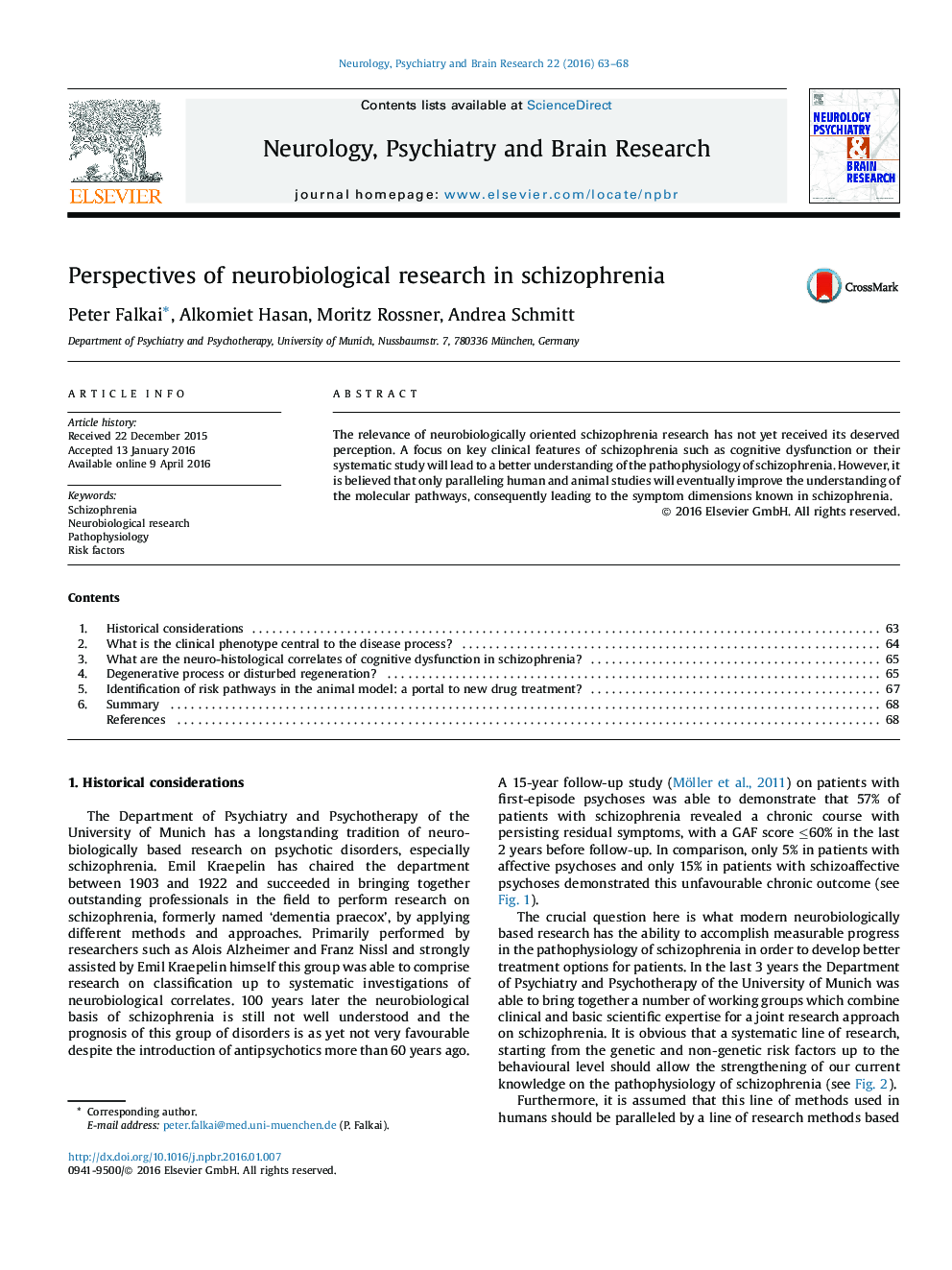 چشم انداز تحقیقات نوروبیولوژی در اسکیزوفرنیا 