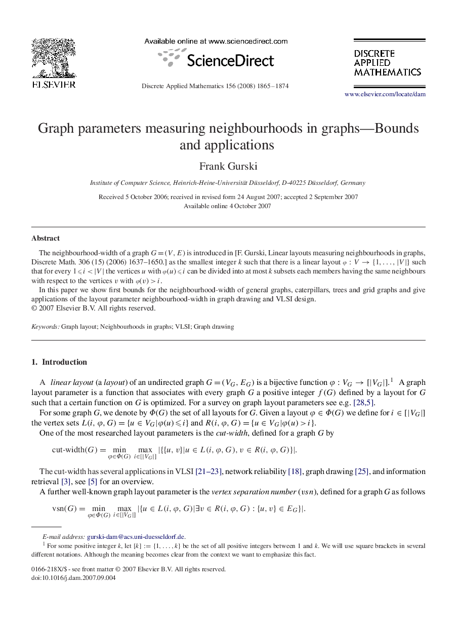 Graph parameters measuring neighbourhoods in graphs—Bounds and applications