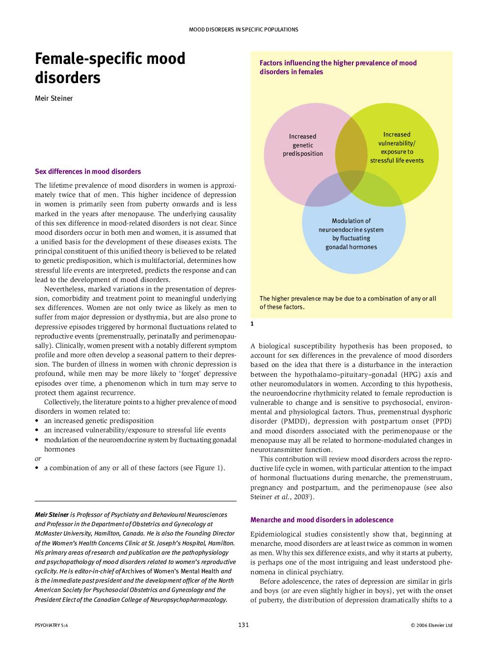 Female-specific mood disorders