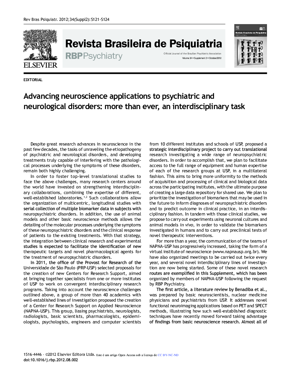 Advancing Neuroscience Applications to Psychiatric and Neurological Disorders: More than Ever, an Interdisciplinary Task