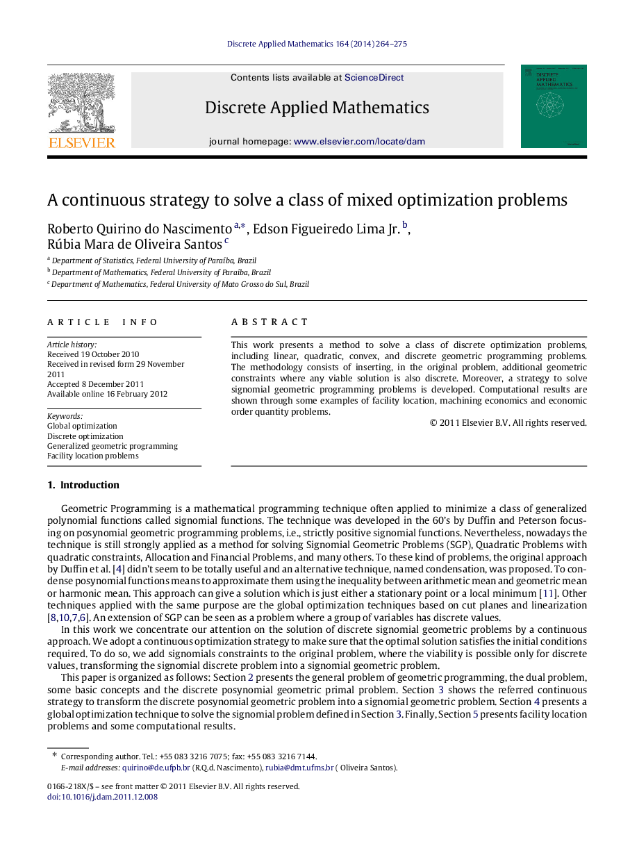 A continuous strategy to solve a class of mixed optimization problems