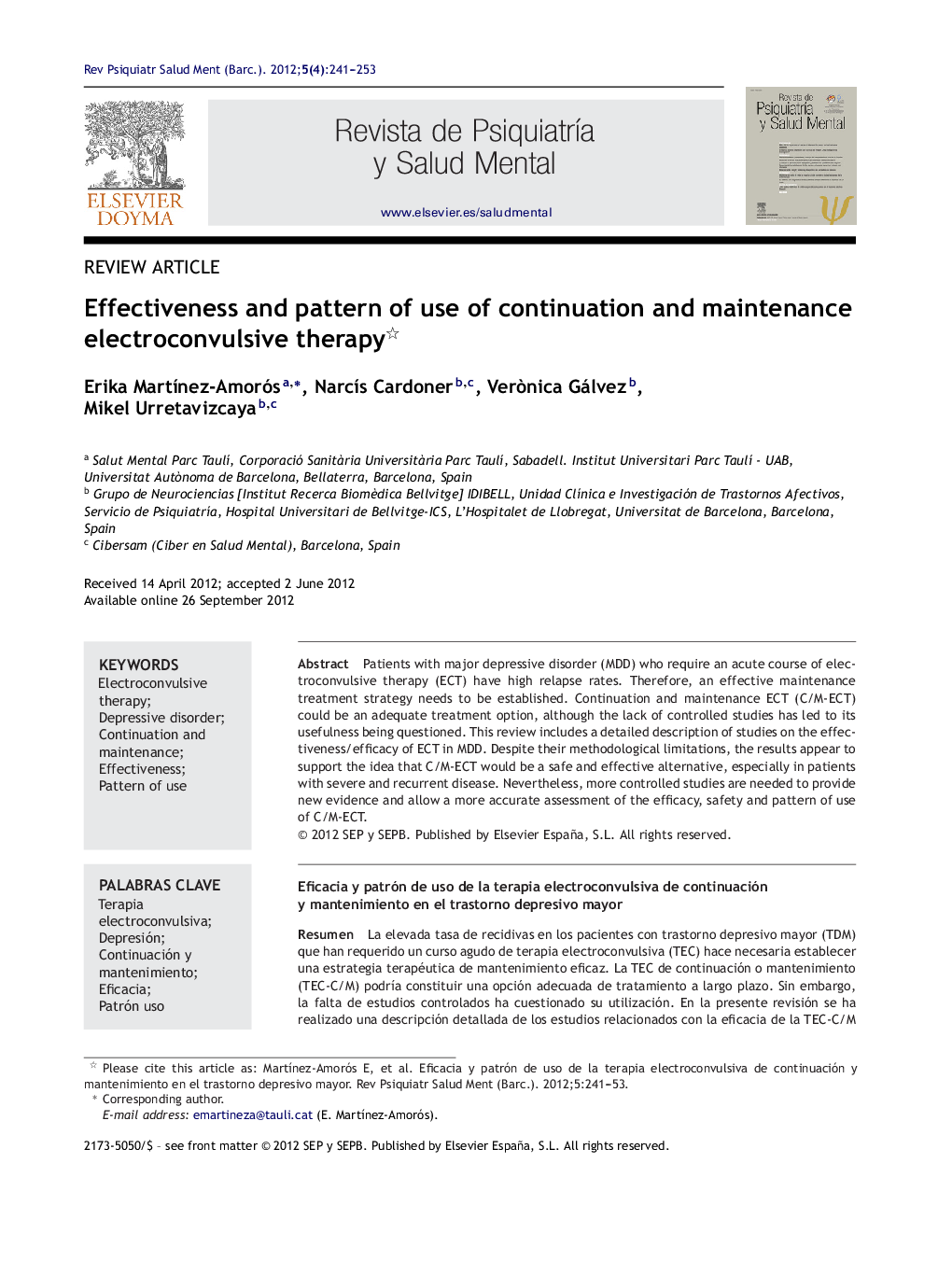 Effectiveness and pattern of use of continuation and maintenance electroconvulsive therapy 