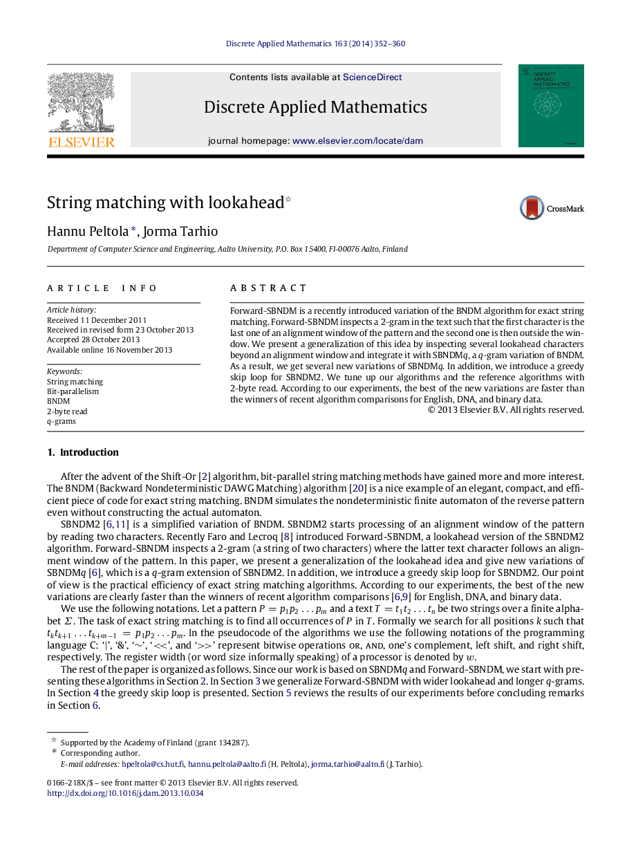 String matching with lookahead 