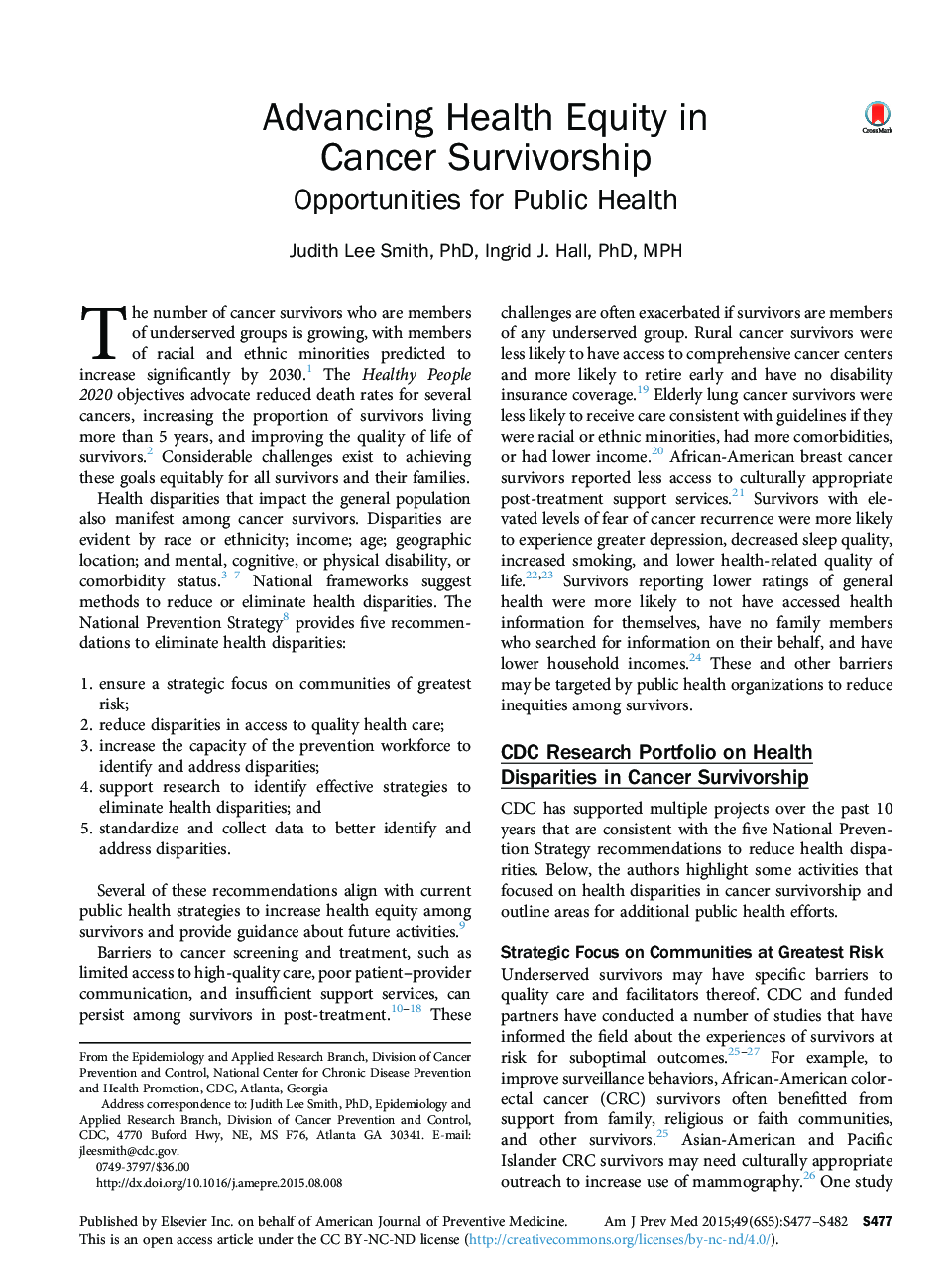 Advancing Health Equity in Cancer Survivorship
