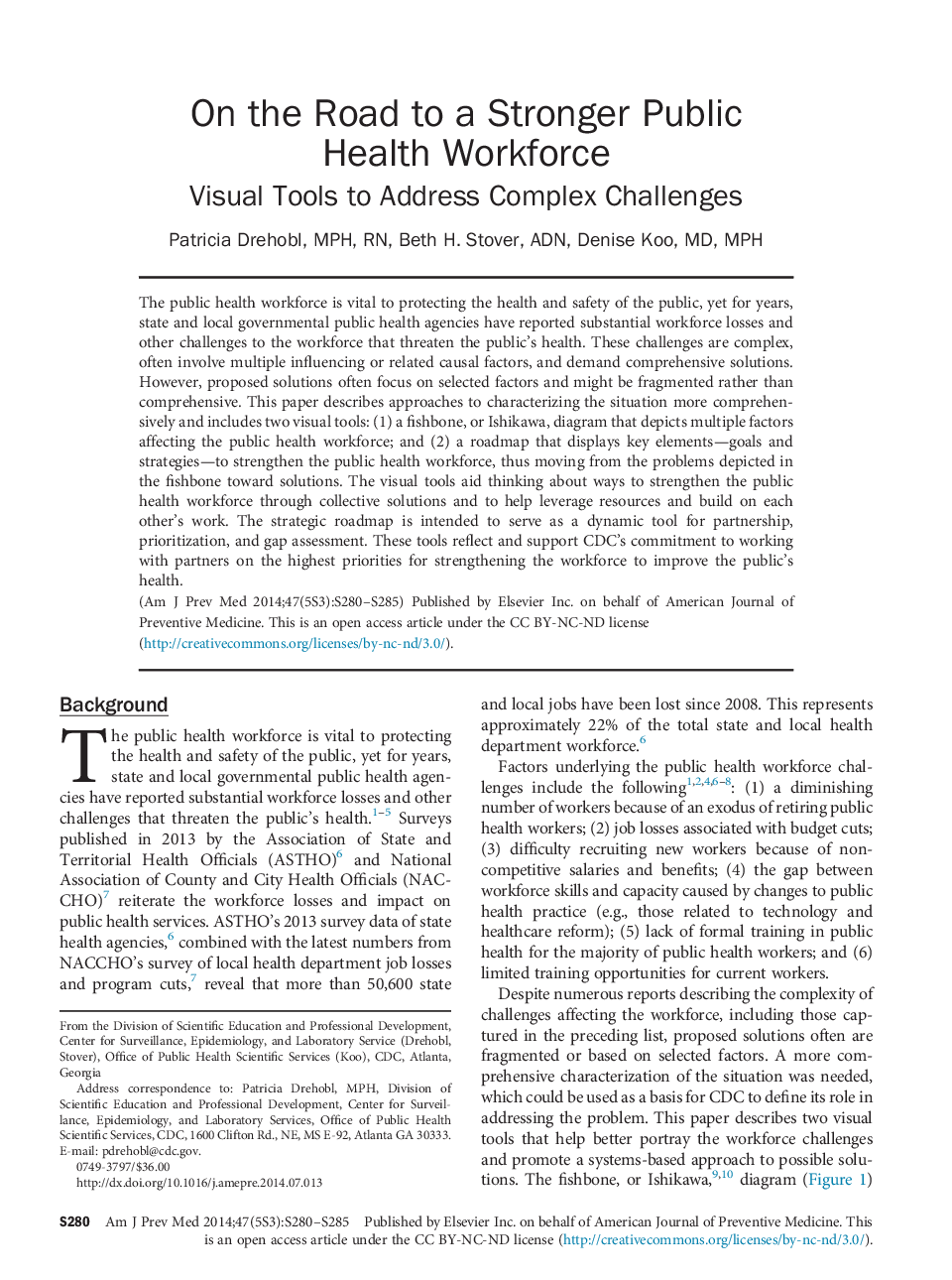 On the Road to a Stronger Public Health Workforce: Visual Tools to Address Complex Challenges