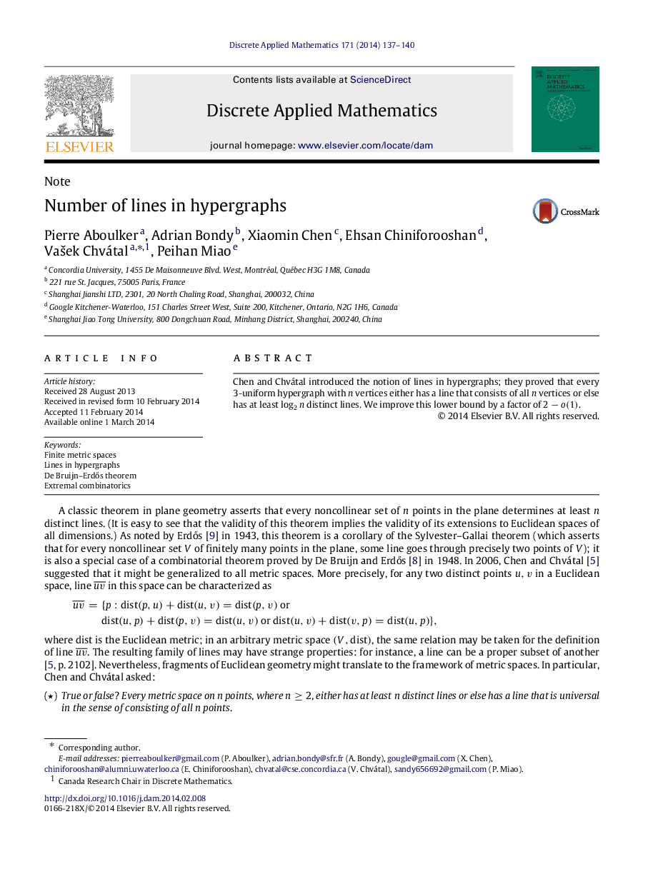 Number of lines in hypergraphs