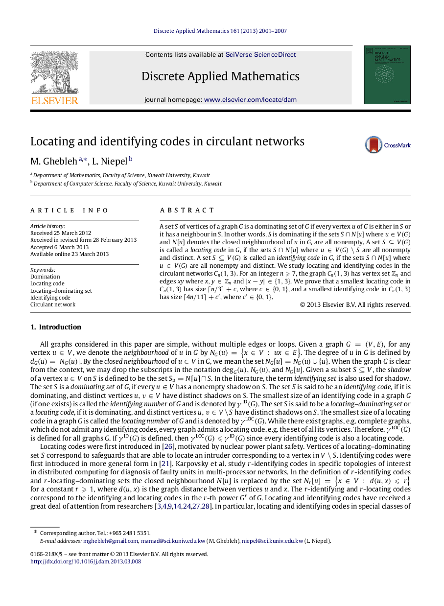 Locating and identifying codes in circulant networks