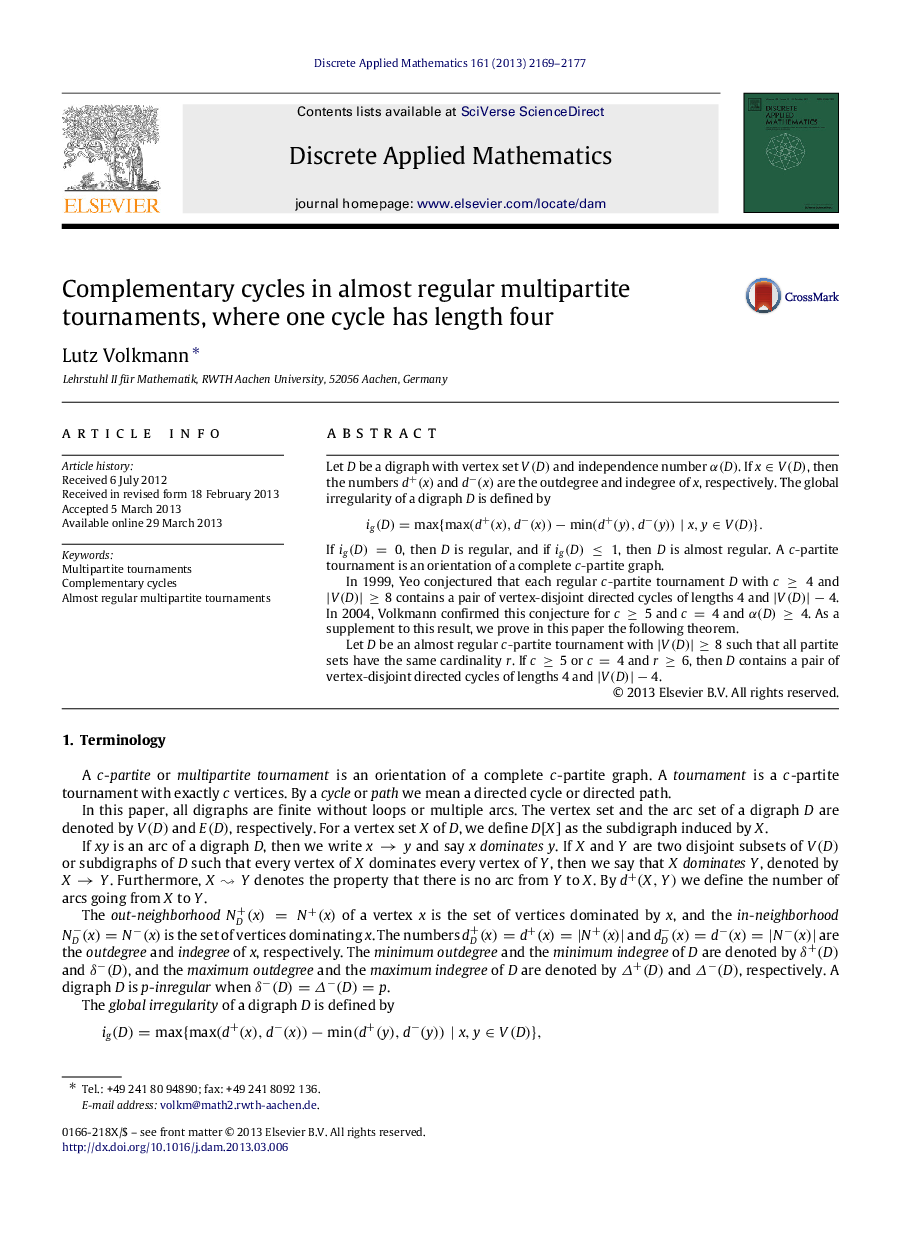 Complementary cycles in almost regular multipartite tournaments, where one cycle has length four