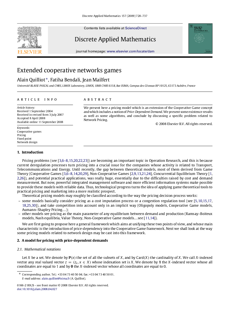 Extended cooperative networks games