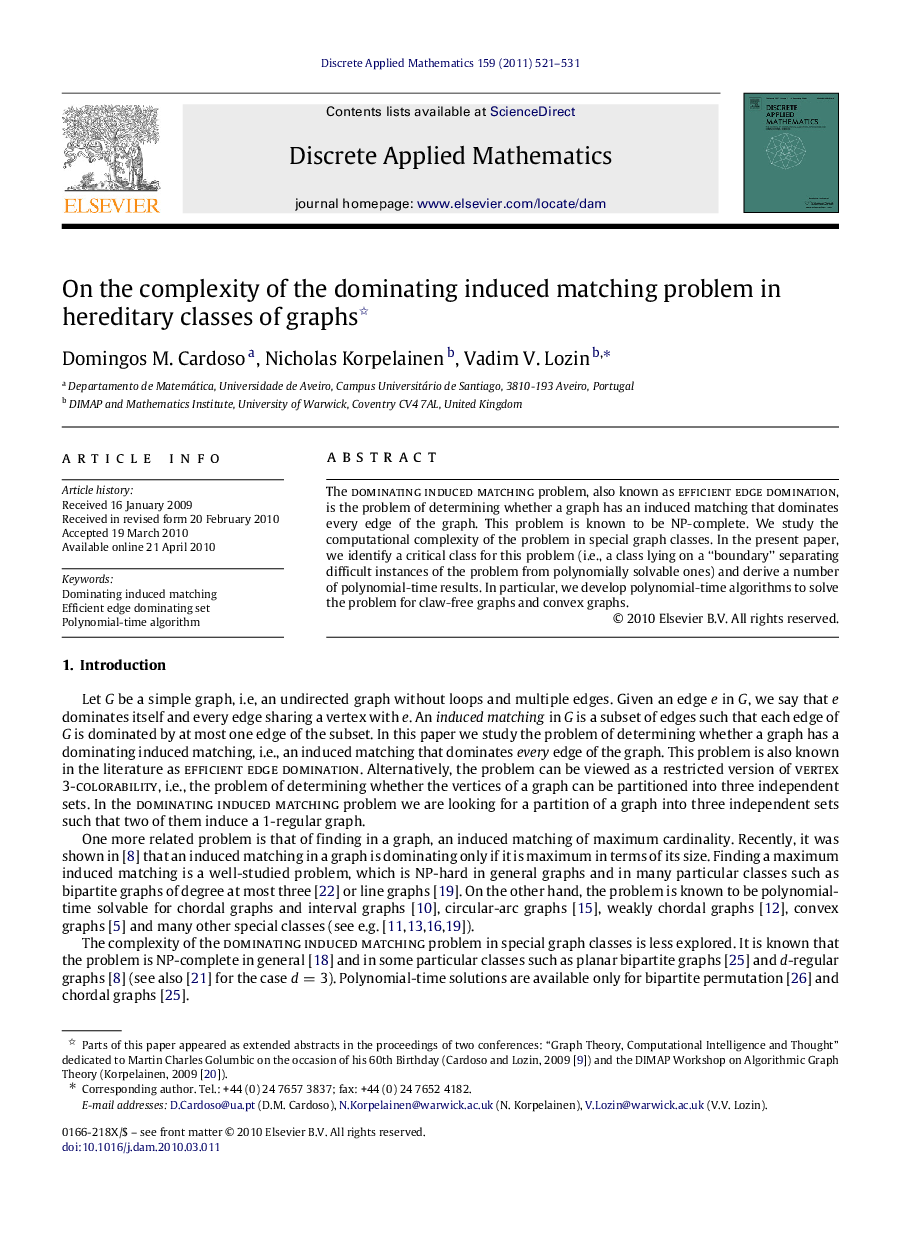 On the complexity of the dominating induced matching problem in hereditary classes of graphs 