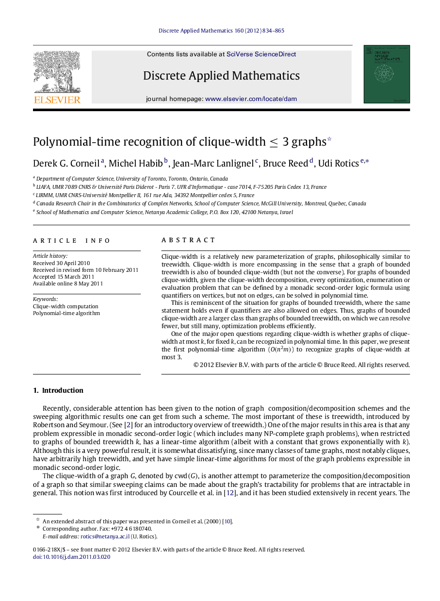 Polynomial-time recognition of clique-width ≤3 graphs 