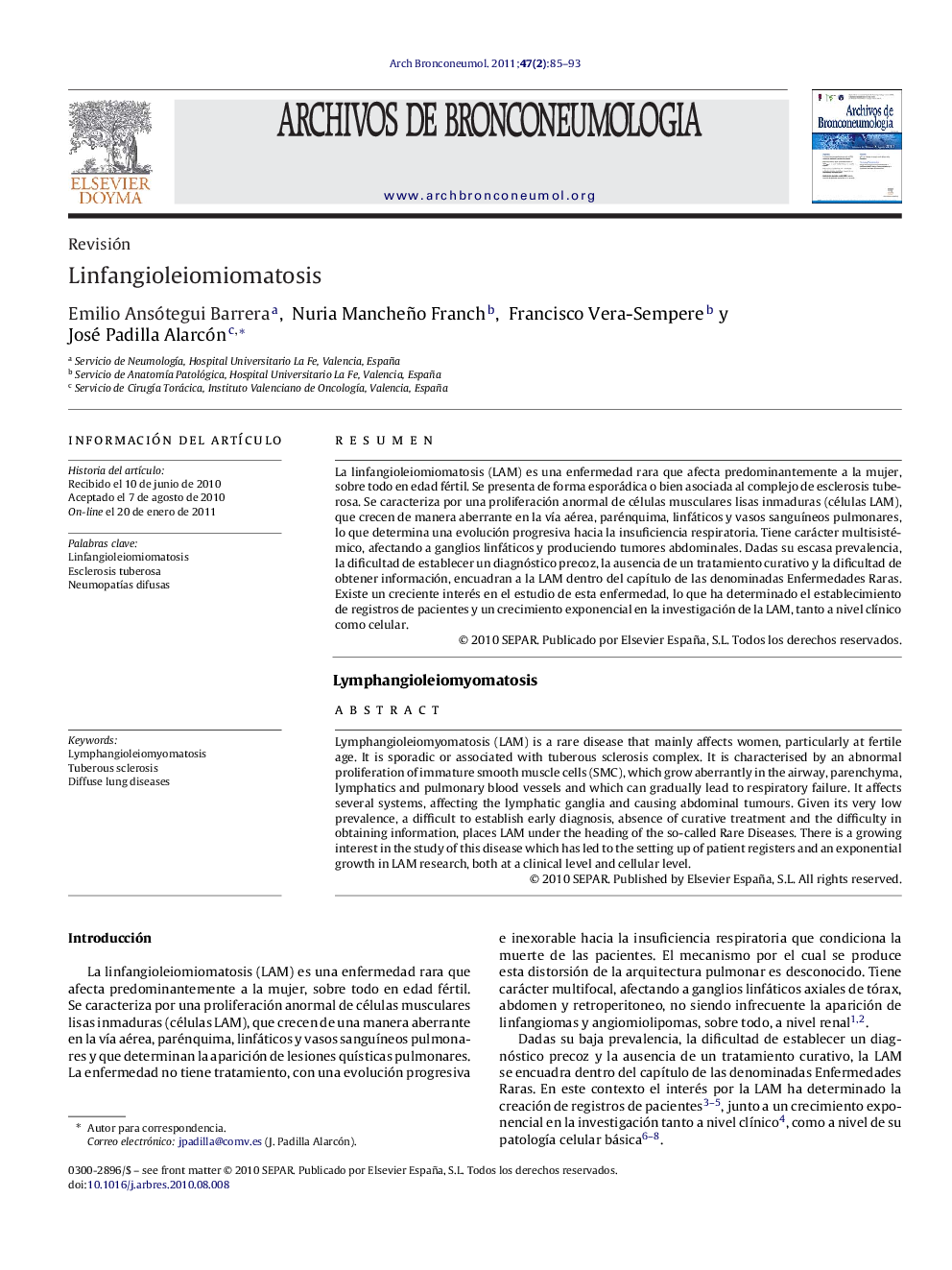 Linfangioleiomiomatosis