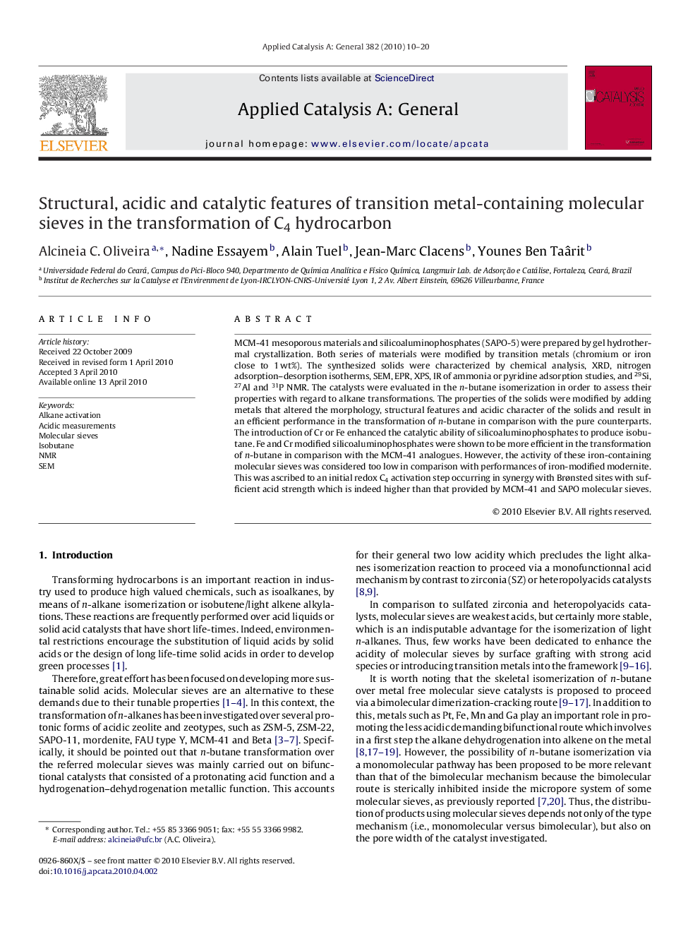 Structural, acidic and catalytic features of transition metal-containing molecular sieves in the transformation of C4 hydrocarbon