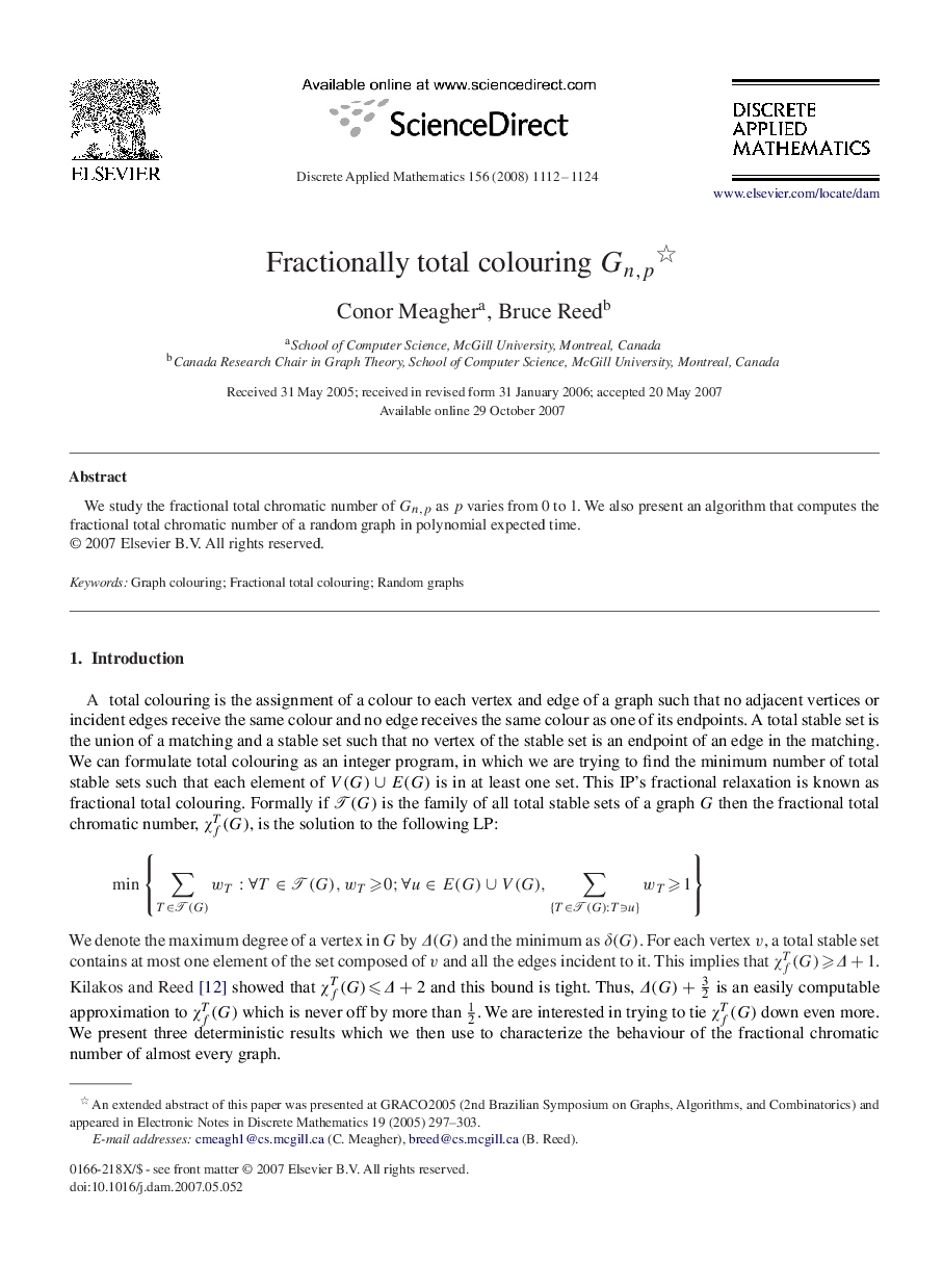 Fractionally total colouring Gn,pGn,p 