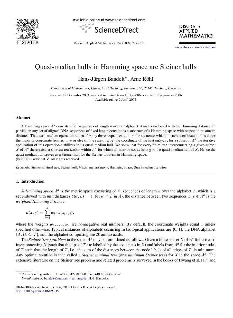 Quasi-median hulls in Hamming space are Steiner hulls