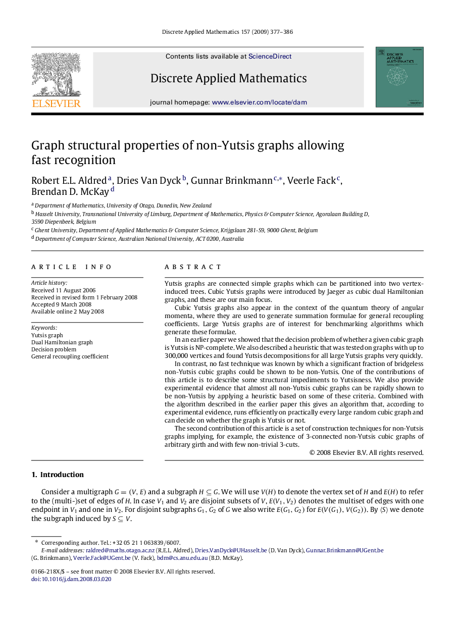 Graph structural properties of non-Yutsis graphs allowing fast recognition