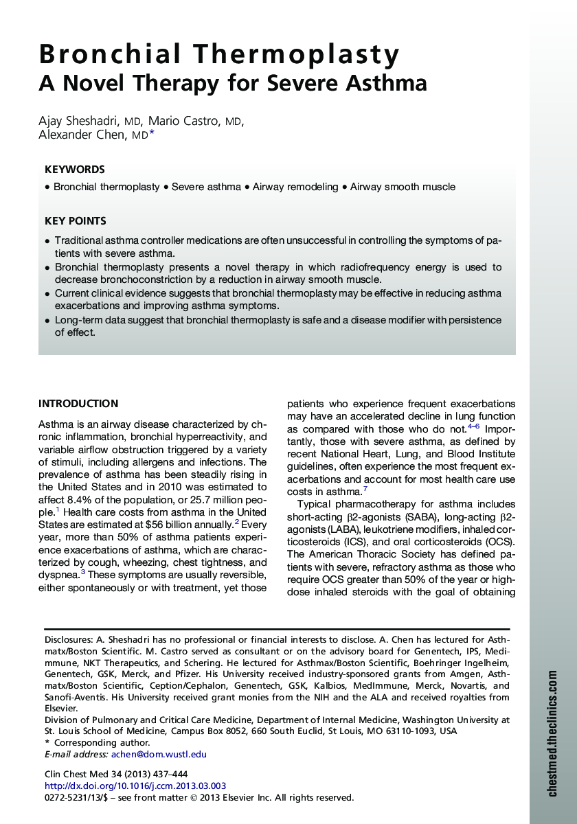 Bronchial Thermoplasty