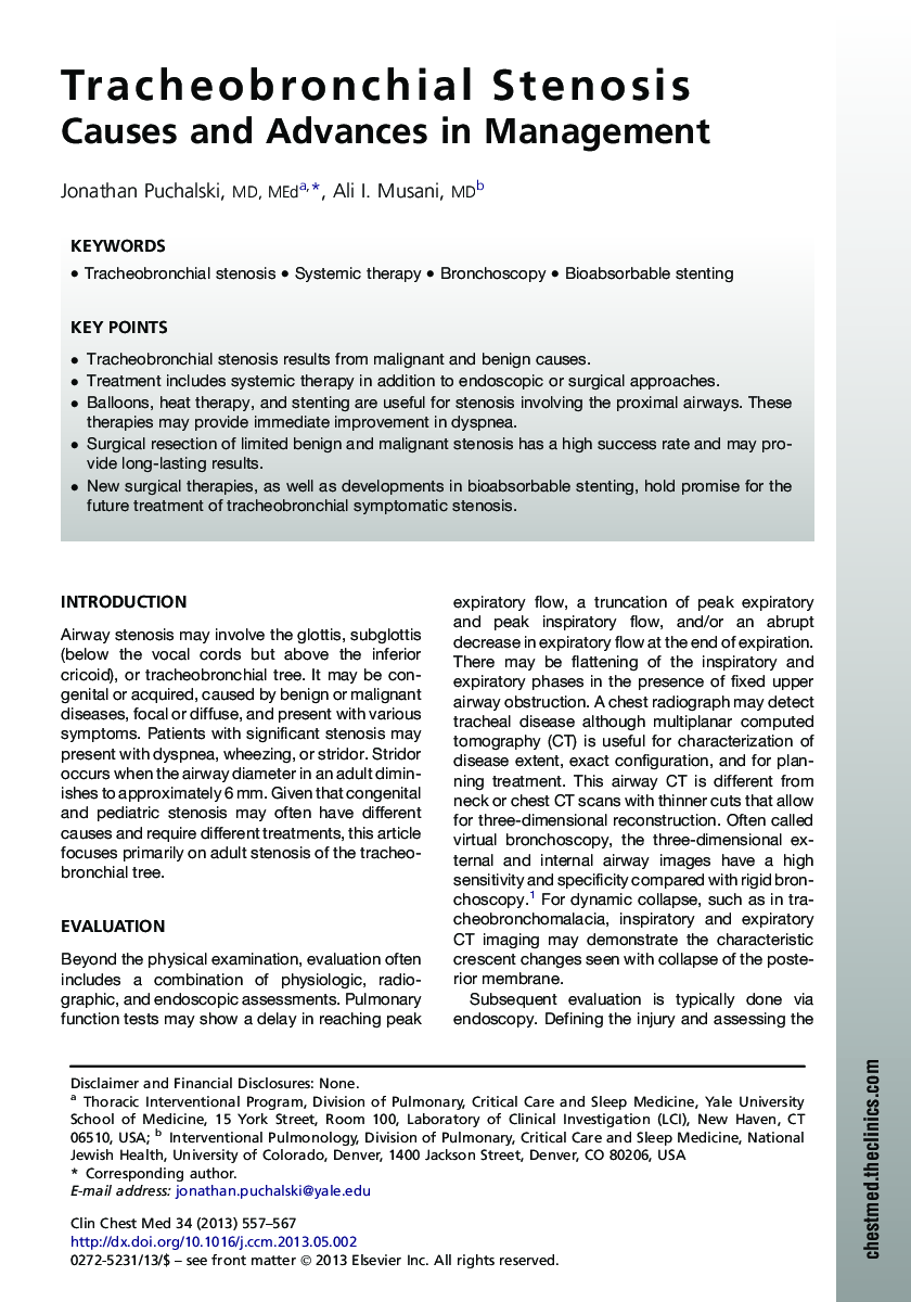 Tracheobronchial Stenosis