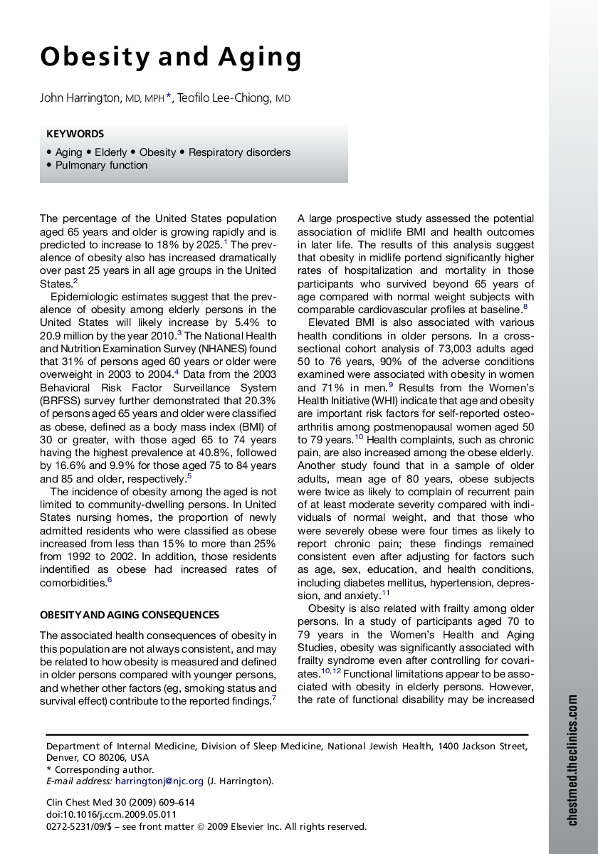 Obesity and Aging